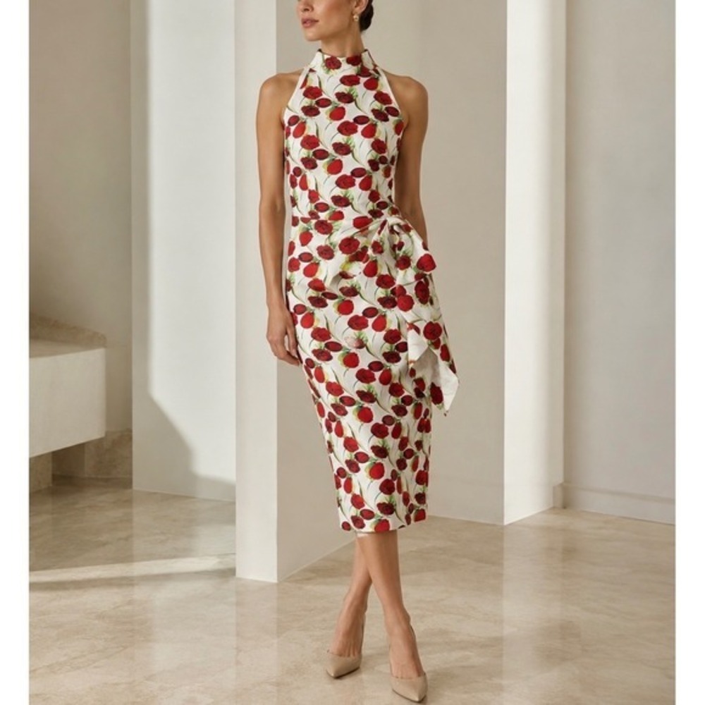CHIARA BONI La Petite Robe‎ Floral Tulip Gudrum Ruffled Sheath Dress